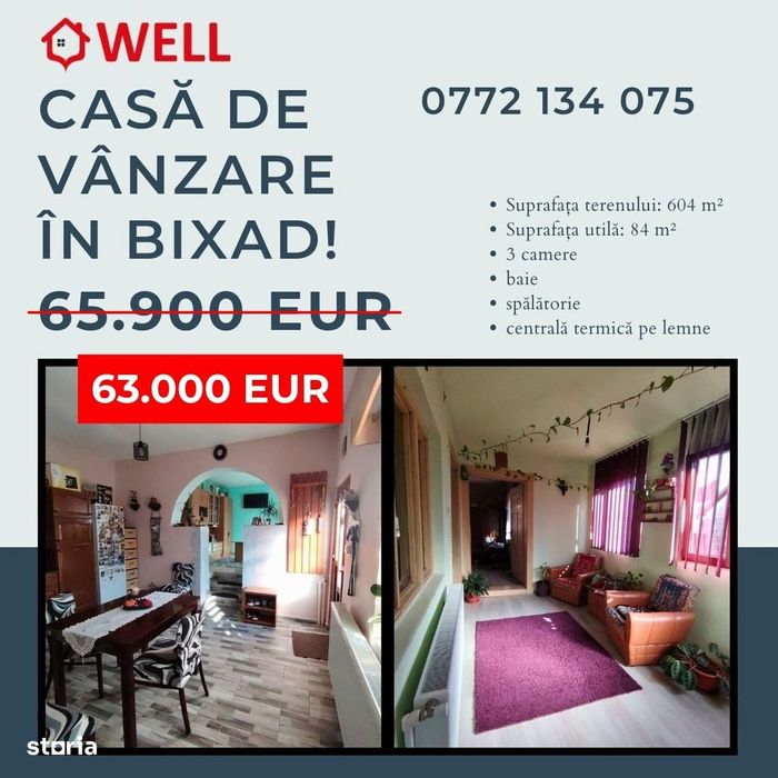 Casă de vânzare în Bixad!