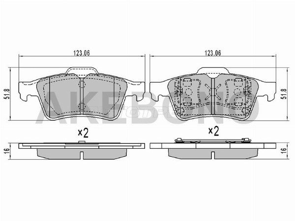 Колодки тормозные зад  Mazda Axela