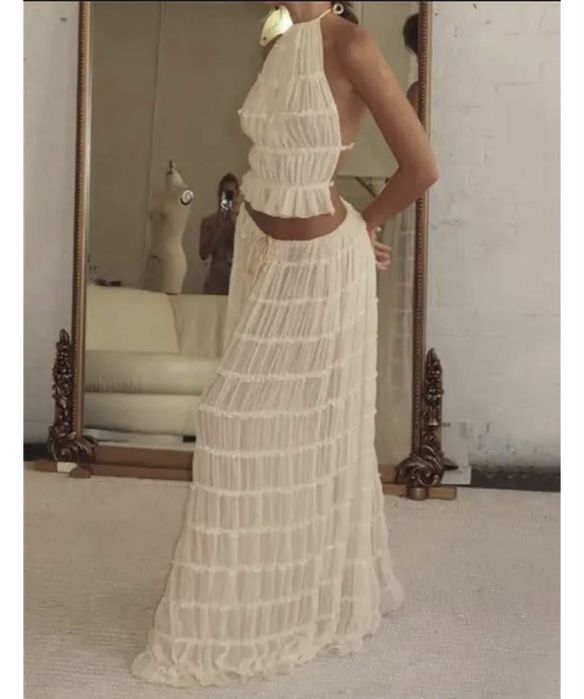 Пляжное платье,белый