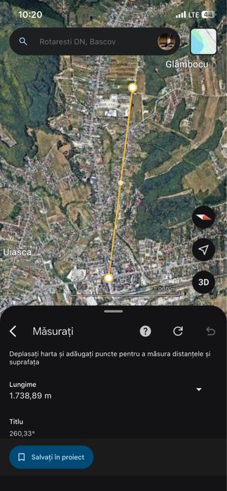 Teren intravilan de vânzare  600 mp Bascov, Rotărești – utilități complete – 25 €/mp
