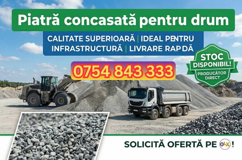 Piatra sparta, piatra concasata, sort 16-32 concasat, sort 16-32 spart, piatra drum iasi