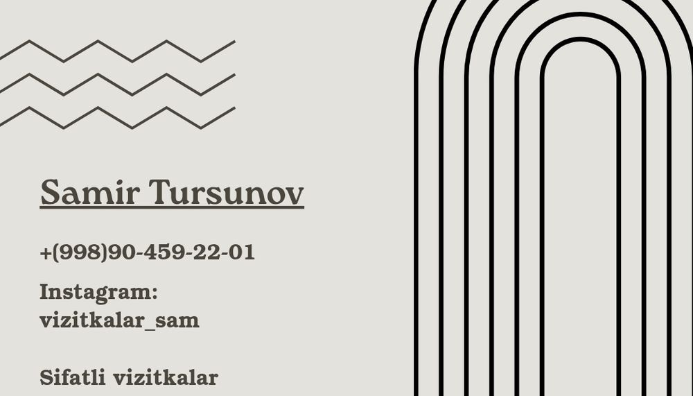 Kafelar,Salonlar,Savdo do'konlari uchun vizitkalar tayyorlab beramiz