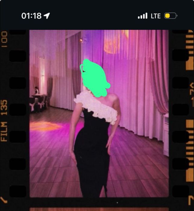 платье черное в пол,с рюшами