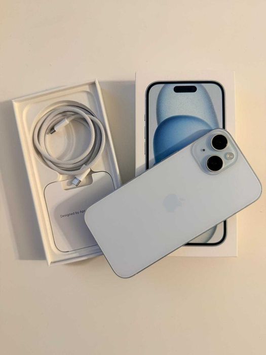 Apple iPhone 15, 128GB, 5G, Blue + Husa (factura iStyle)