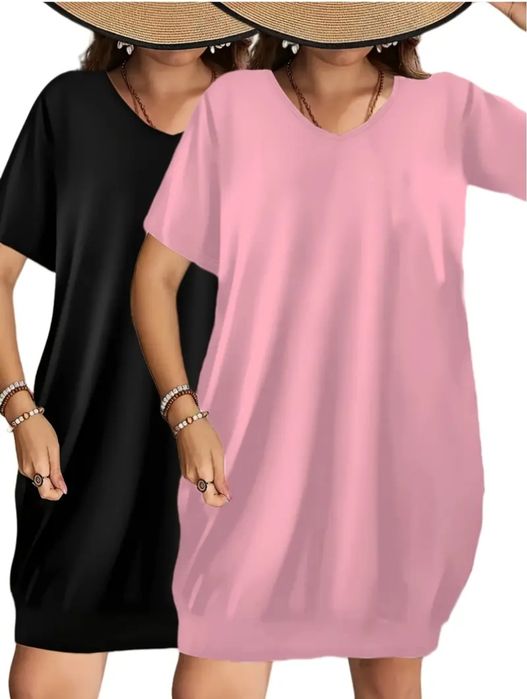 Розова и черна туника 4XL