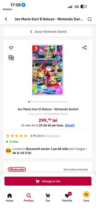 Joc mario kart 8 deluxe