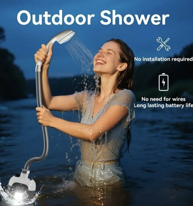 Преносим къмпинг душ с батерия