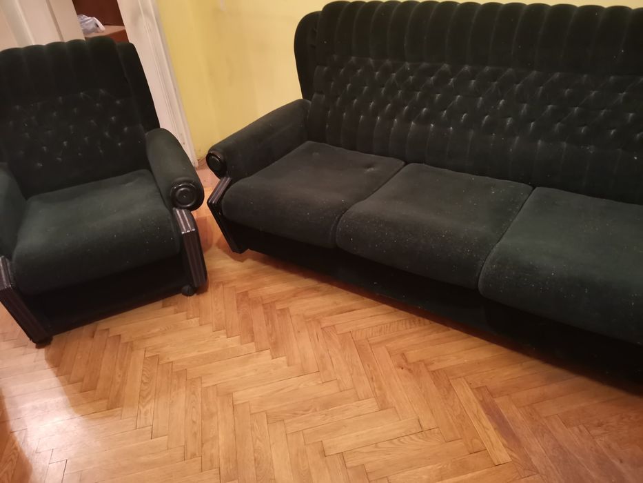 Холна гарнитура маслено зелена