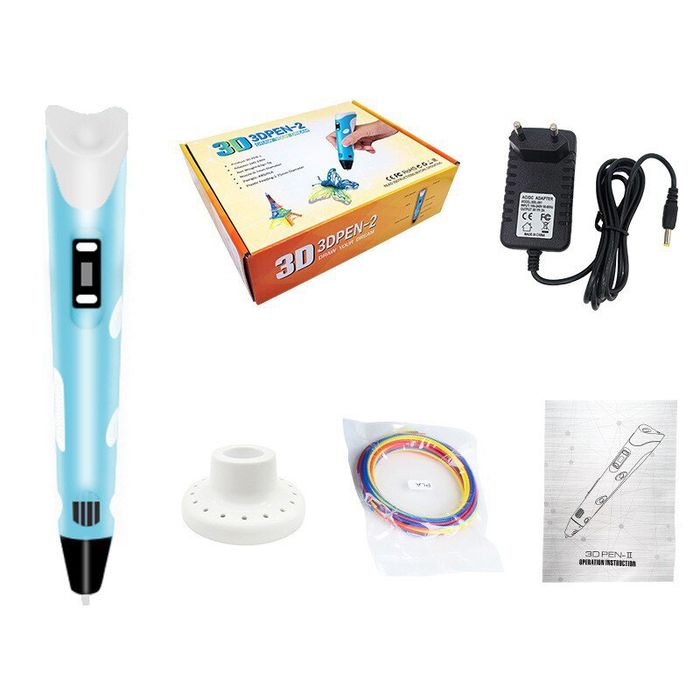 Детски 3D молив с LCD дисплей, включена нишка 50 м, защита за пръсти