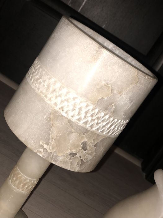 Mid Century  Superbe 2 Lampa de masa alabastru/ marmura