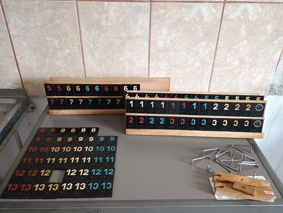 Joc societate Rummy Remi Remy Medias de colectie piese negre ebonita