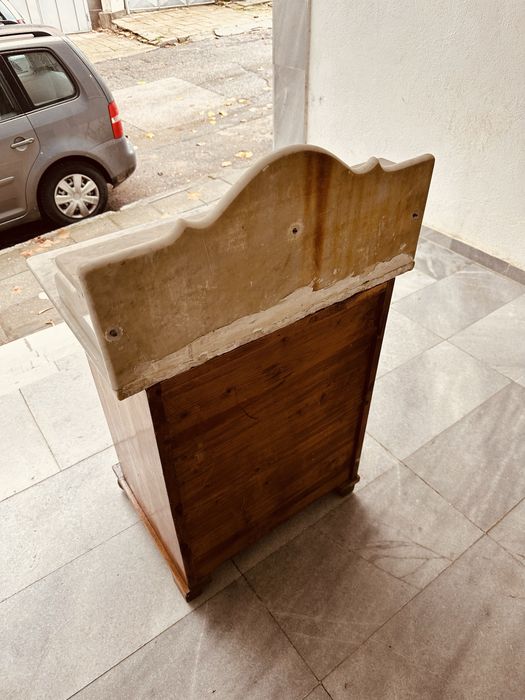 Античен шведски умивалник с мрамор – 1880–1910 г.