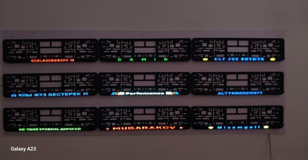 Светящиеся LED именные подномерники.