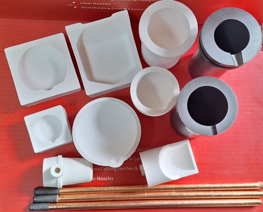 Пота,тигел,поти,тигли топене метал,бъркалки.Графит и кварц.Боракс