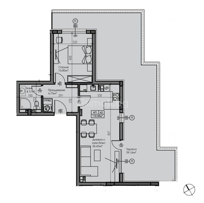Продава се Двустаен апартамент в София, Малинова долина - 125 кв.м за 1280 €/кв.м - Снимка #4