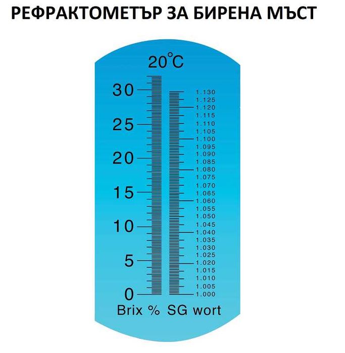 Рефрактометър За Бирена Мъст 2в1,Захарно Съдържание 0 -35%, 20200004