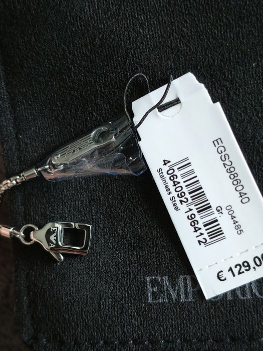 Emporio Armani set lant și pandantiv otel inoxidabil model punctat nou