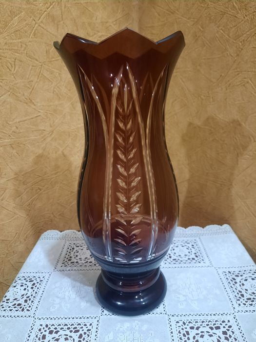 Эпоха СССР! Редкая, большая, красивая ваза. Ленинградский ЗХС.  Двухсл