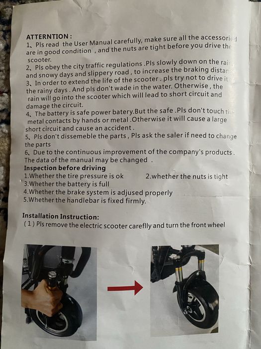 Folding electric scooter