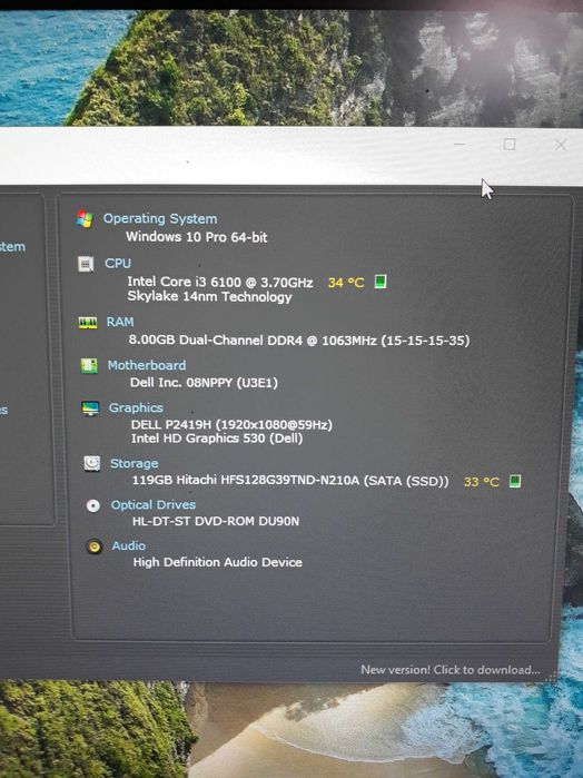 Unitate pc dell i3 gen6 ,8gb ddr4 ,ssd 128gb