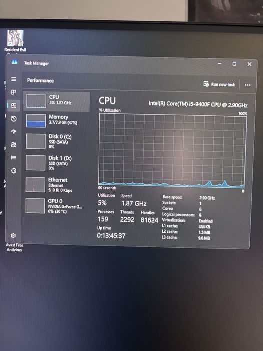 Pc gaming gtx1650 ,i5-9400