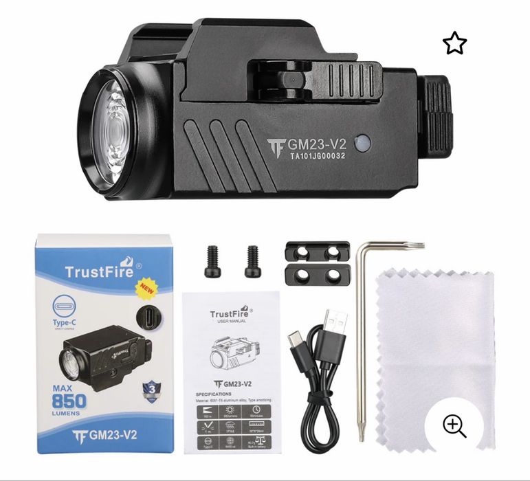 Фенер за оръжие-  trustfire gm23 max 800 чисто ново