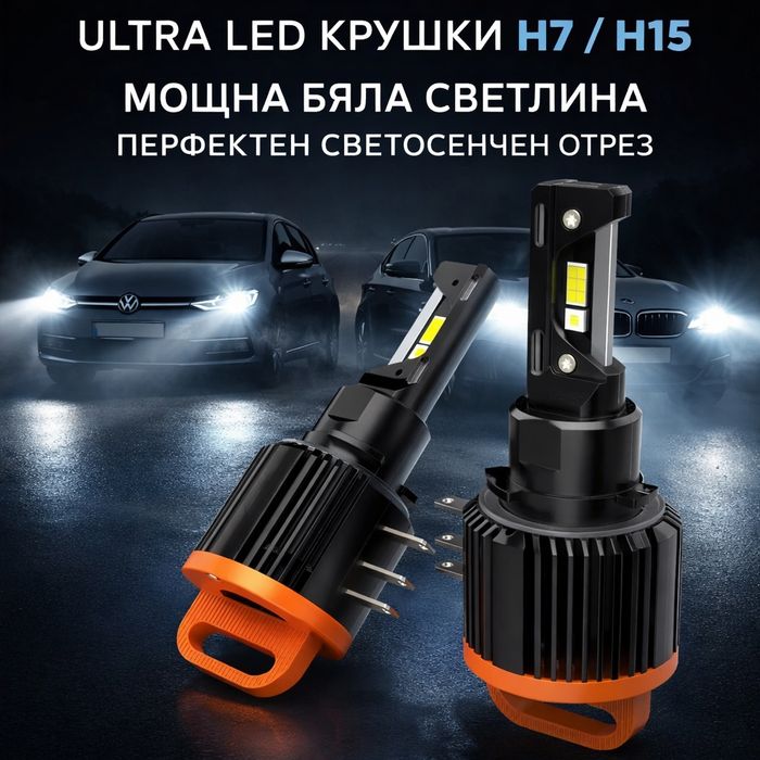 Професионални LED крушки Н7 Н15 – директен монтаж без преходници