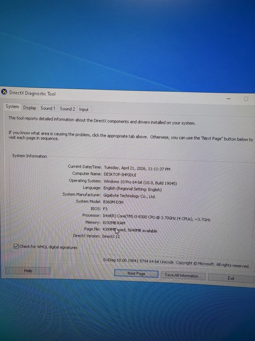 PC i3 8300 / GTX 960 / SSD NVMe / Windows 11