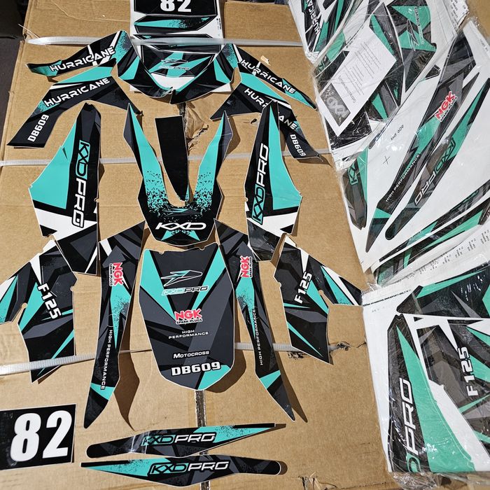 Kit Stickere cross KXD 125cc Hurricane / GT125-S  turcoaz motocicletă
