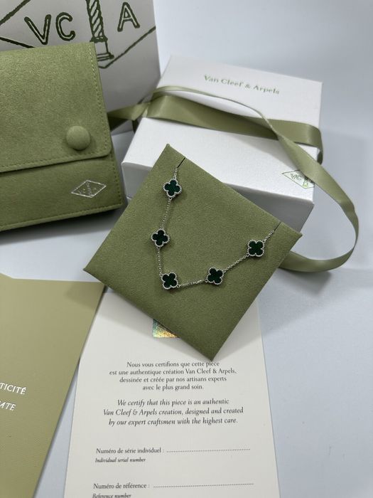 Brățară MINI Van Cleef & Arpels 5 motifs White Gold 750 Malachite