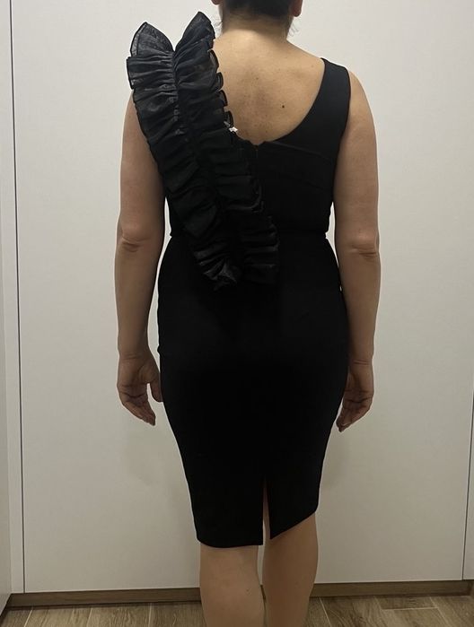 Черна официална бандажна рокля