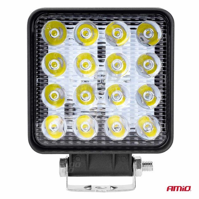 Proiector auto LED AMIO 12-24V, cu 16 LED 3030, 110x110mm, 1 buc