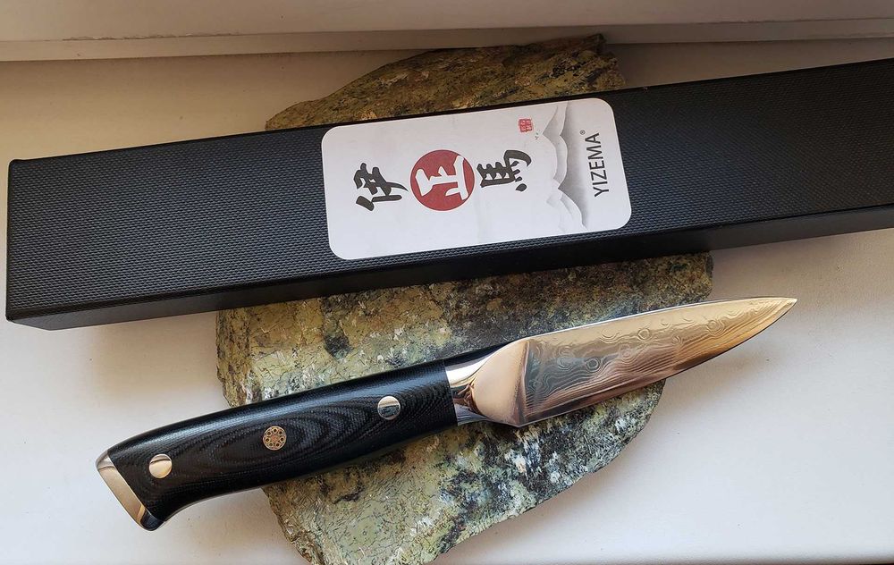 Cutit bucatarie japonez, otel damasc VG10 - vanatoare, pescuit