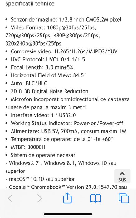 Camera Web Dahua HTI-UC320,2mp,microfon 3m usb noua