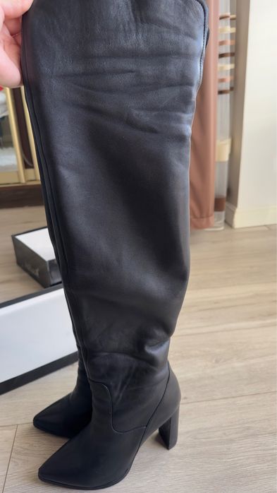 Кожанные ботфорты