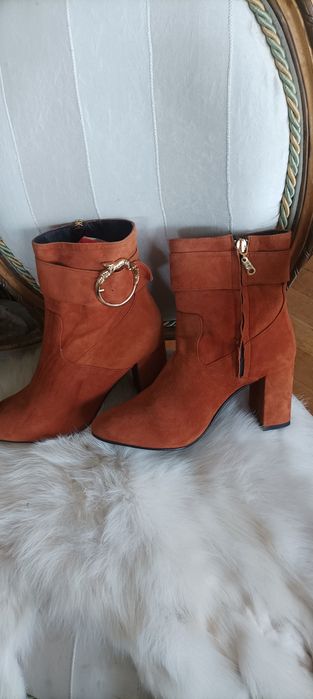 "FC", Естествен велур, разкошен Риж цвят, 37