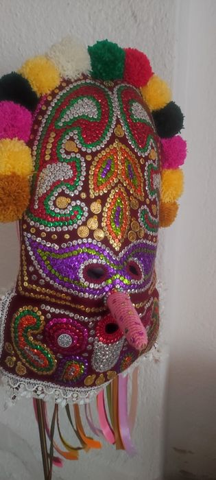 Кукерска маска, гугла, уникат, арт, ръчна бродерия