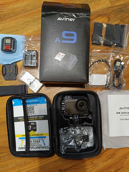 Eкшън камера Aviner А9 4K, водоусточива 40м. Ultra HD 20 мегапискела