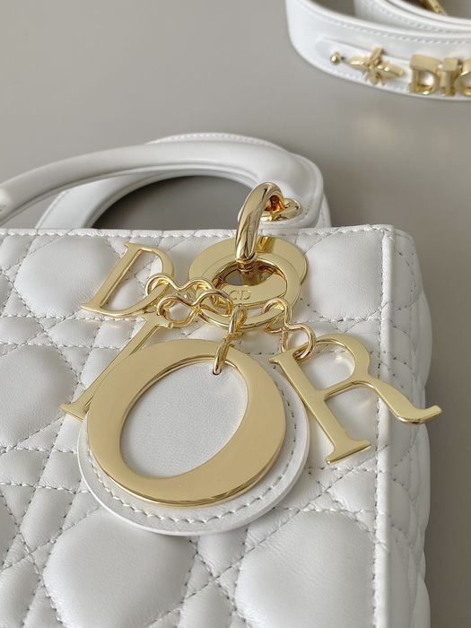 Geanta Christian Dior Lady 20cm alb, Premium