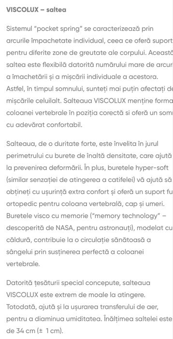 Vand saltea viscolux 180/200
