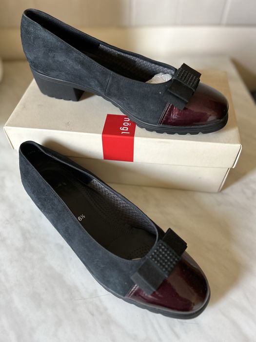 Туфли нубук, лаковая кожа, Hogl