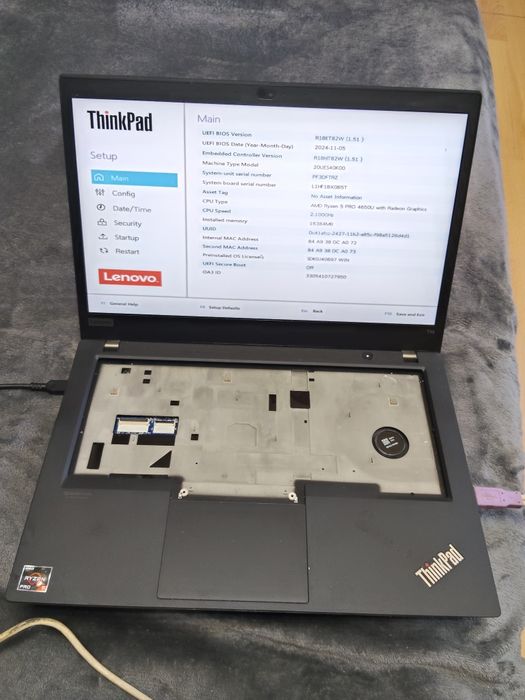Dezmembrez /vând Lenovo Thinkpad T14 gen 1 ,AMD ryzen 5 4650u,16 GB RAM ,display 14 fhd ips touchscreen ,incomplet
