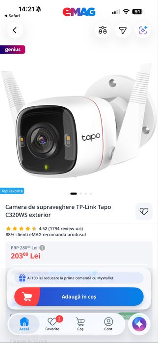 Camera de supraveghere TAPO C320WS