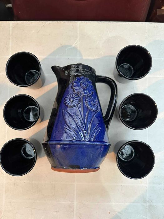 Чаени сервизи, чаши, чайник - глинени, ретро, изгодно.