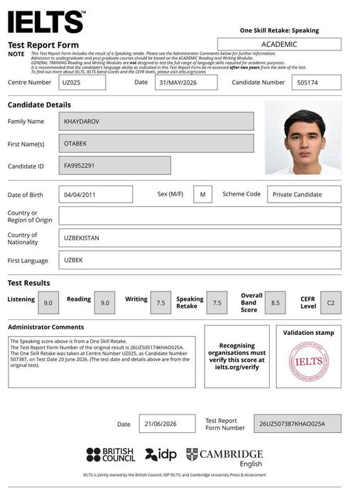 IELTS 8.5 STUDENT /General English, Cefr, Speaking, Individual lessons