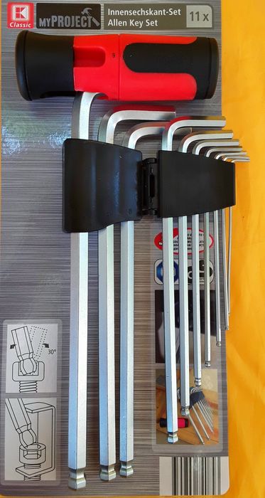 Set 10 Imbusuri din otel crom-vanadiun cu mâner T NOI - 50 Lei
