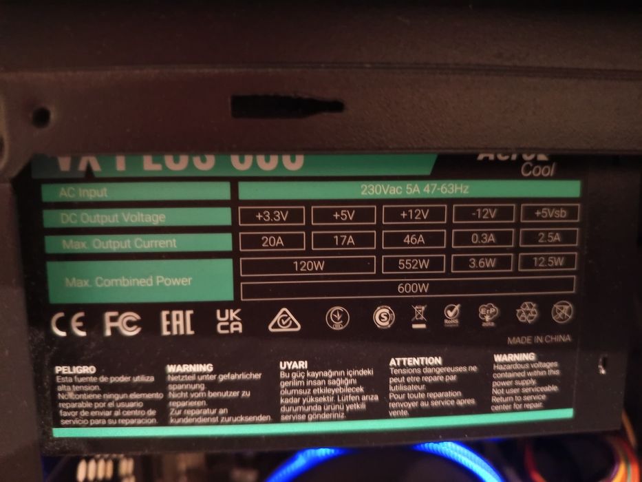 Блок питания aero cool 600w