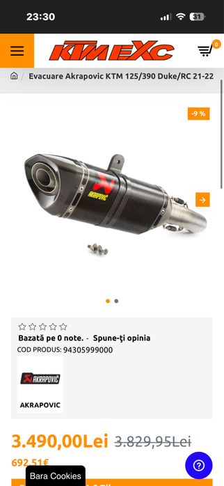 vand evacuare akrapovic