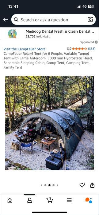 Vând cort de familie / camping CampFeuer