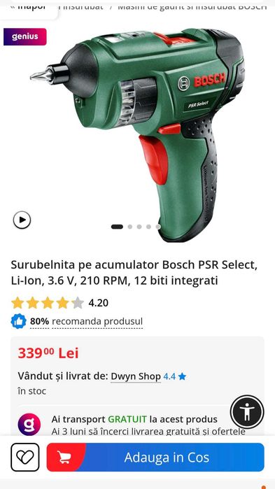 Surubelnita Bosch PSR Select Sigilata!